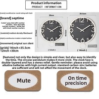 Horloge murale numérique 3D en bois style nordique minimaliste, silencieuse et créative, pour la décoration intérieure moderne du salon, électronique grand public