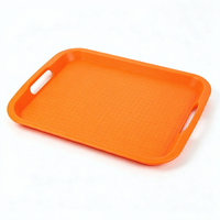 Plateau de service rectangulaire en plastique épaissi pour restauration rapide, cantine, hôtel, plateau commercial multicolores