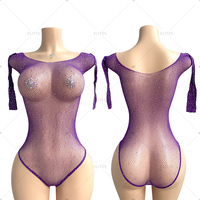 Lingerie sexy en résille ELITES, tenues de strip-teaseuse en résille avec strass, tenues de rave, vêtements de danse exotique, tenues de Bottle Girl
