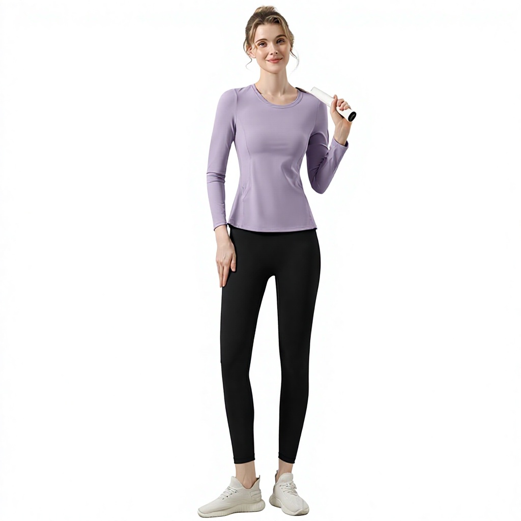 Yoga Long-Sleeve T-Shirt Womens Slim-Fit Quick-Drying Running Pilates Workout Top for Autumn Winter with Built-In Bra Pads