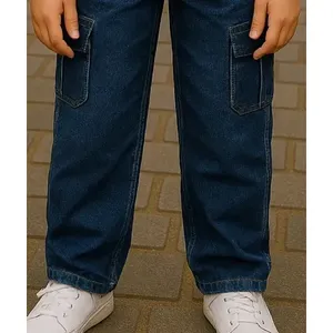 Jean cargo Adrenaline pour garçons, coupe droite, délavage moyen, 5 poches, style décontracté, pantalon pour enfants - Product Image 5