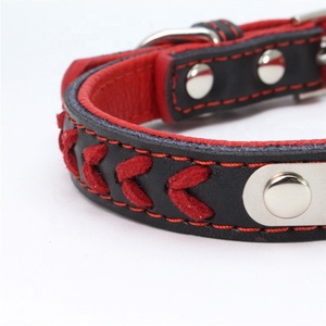 Collar para Mascotas de Cuero Genuino al por Mayor, Material de PU Suave, Lámina de Acero Inoxidable, Microfibra Tejida - Product Image 6