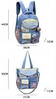 JINZE4390 Lot de 2 Sacs à Dos Japonais Antivol Tendance Imperméables Géométriques Grande Capacité pour Collège, Design Original et Mignon, Contraste de Couleurs