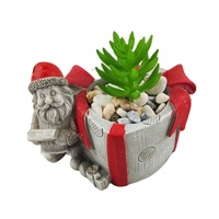 Pot de fleurs en ciment pour plantes succulentes et cactus, décoration de Noël, pot de jardin pour balcon, cadeau de Noël, pot à graines