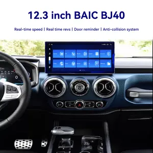 Android 13 mobil 12.3 inci, untuk Baic BJ40 2019 - 2023 Radio mobil pemutar Video Multimedia navigasi GPS mobil 4G SIM DSP