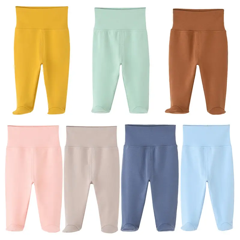 Spring Autumn Newborn Baby Pants For Boys Girls Organic Cotton PP Pants Infant High Waist Pyjama Trousers Panty hose