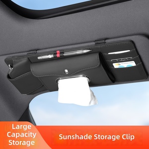 Organisateur multifonctionnel pour pare-soleil de voiture avec porte-cartes en cuir PU et porte-billets - Product Image 6