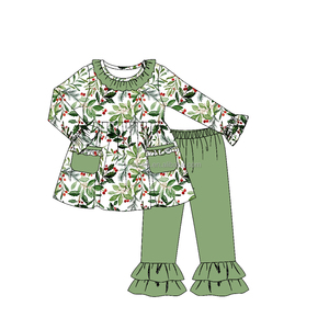 ילדים באיכות גבוהה בוטיק בגדים לפרוע ארוך שרוול ילדה חג המולד תלבושות - Product Image 6