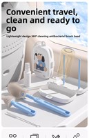 Ensemble de brosses à biberons en silicone portable avec support de séchage et étui de voyage |   Kit de nettoyage 6 en 1 pour bouteilles