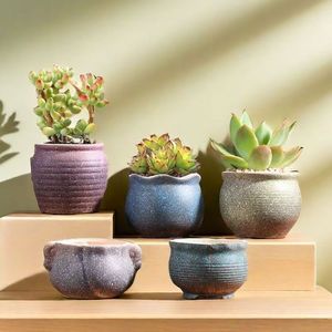 Ceramic Succulent Planter Pots Various Sizes Creative Breathable Coarse Pottery For Home Use Root Control Terracotta Flower Pots - Product Image 4