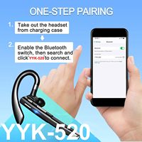 Earphone BT satu telinga dengan casing pengisi daya dan penerima Putar Model bisnis baru dalam elektronik konsumen