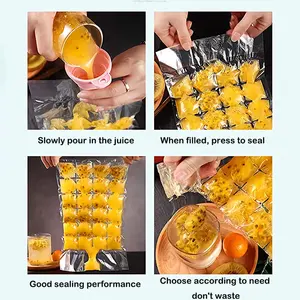 Juego de 10 Moldes para Cubitos de Hielo, Bolsas Desechables Autosellables para Cubitos de Hielo, Transparentes, Congelación Rápida, Bolsa para Hacer Hielo, Accesorios de Cocina - Product Image 3