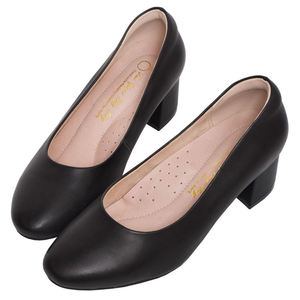 Escarpins confortables en peau de mouton à talon bas - Product Image 1
