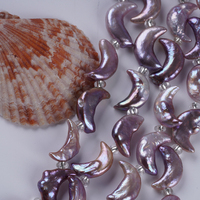 Perles d'eau douce naturelles de forme lune, couleur violette, 18 cm, 10-12 mm, vente en gros, pour la fabrication de bijoux