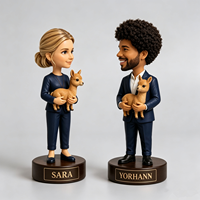 Figurine personnalisée en résine de couple câlinant un Corgi, statue bobblehead pour les amoureux des chiens Corgi, cadeau d'anniversaire pour couple