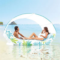 Chaise longue gonflable flottante de loisirs FDS Brand avec dossier amovible, au design marin personnalisé, en PVC écologique