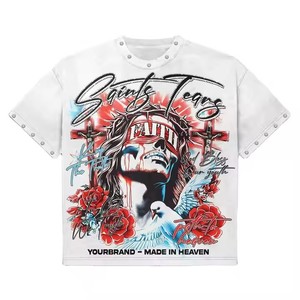 T-shirt senza maniche da uomo oversize in maglia tinta unita 2025 <span class=keywords><strong>DFT</strong></span> con stampa a sublimazione di strass, traspirante e antipiega - Product Image 3