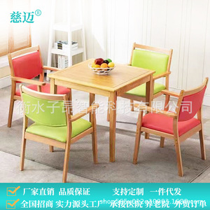 Senior Apartment Dining <b>Table</b> Irregular Shape Anti Collision Wooden Stable Furniture For Elderly Nursing Homes And Apartments - Product Image 4
