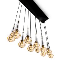 Lámpara Colgante Lineal Minimalista XZ, LED Moderna de Latón Negro, Lámpara de Techo para Isla de Cocina, Comedor, Oficina, Bar