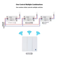 Commutateur intelligent contrôlé par application Tuya Wifi & RF double télécommande 433m de synchronisation pour courant 10A et tension 5V sans fil