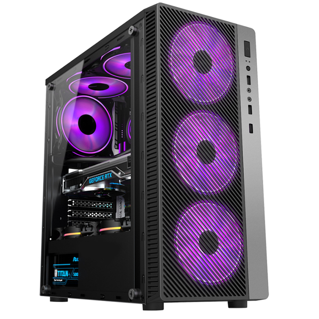 RUIX High Quality Cheap Computer Accessories Desktop Case SPCC Tempered Glass ATX Micro ATX Cse RGB Fans PC Cabinet Gaming Case