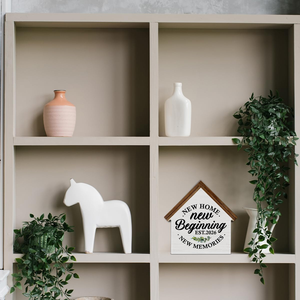 Nouvelle Décoration Murale en Bois pour la <span class=keywords><strong>Maison</strong></span> – Panneau en Bois « Nouveaux Départs » en Forme de <span class=keywords><strong>Maison</strong></span> – Décoration pour <span class=keywords><strong>Salon</strong></span> et Intérieur - Product Image 4
