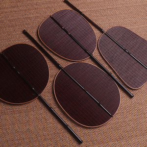 July 7th Bamboo Woven Fan Round Seed Banana Oval Shape Neoclassical Style Tea Brewing Fan Hanfu Fan Gift - Product Image 4