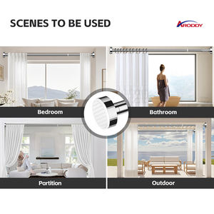 ARODDY Rideaux Barres pour Fenêtre en Saillie Chambre à Coucher Noir Moderne Tringles à Rideaux Drapé Drapery Bulk Cartain et Rideau - Product Image 2