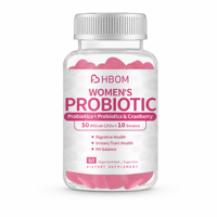 Gummies Probiotiques BioFlex pour Femmes OEM 50 Milliards de UFC 10 Souches avec Prébiotiques Canneberge pour la Santé Digestive et Urinaire