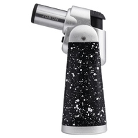 Briquet torche à flamme oblique coupe-vent en acier rechargeable au butane pour barbecue, cigares, cigarettes, cadeaux promotionnels, design bohème Vasipor