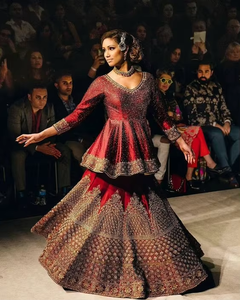 Atiya libas ผู้หญิงอินเดีย/ปากีสถาน acetate lehenga choli มีการเย็บปักถักร้อย zozi หนักสำหรับงานแต่งงาน - Product Image 4