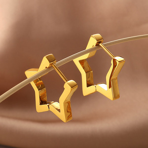 ต่างหูรูปดาวทองสแตนเลสแฟชั่นดีไซน์ทรงเรขาคณิตห้าแฉกเรียบง่ายอเนกประสงค์เครื่องประดับระดับไฮเอนด์ - Product Image 1
