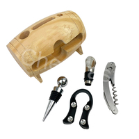 Jieni — outil de Bar, 4 pièces, accessoires de bouteille de vin, Kit bouchon et support en liège, accessoires cadeaux de vin en acier inoxydable