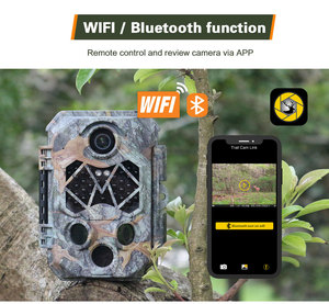 Jagd Trail Kamera Wildlife Kamera Nachtsicht Bewegung Aktivierte Trail <span class=keywords><strong>Hunting</strong></span> Game Kamera mit 32mp 4k Pir 25m WIFI Bluetooth - Product Image 2