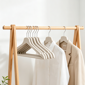Cintres <span class=keywords><strong>pour</strong></span> vêtements en paille de blé écologique avec logo personnalisé et <span class=keywords><strong>barre</strong></span> antidérapante – Vente en gros - Product Image 4