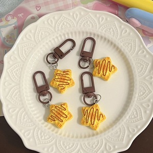 Portachiavi Promozionale in Resina a Forma di Cartone Animato, Piccolo, a Tema Cibo (Sciroppo, Stella, Waffle, Biscotto), Carino e Realistico, Accessorio Decorativo per Borsa, Idea Regalo - Product Image 1