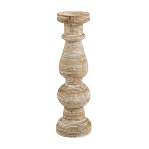 Porte-bougie <span class=keywords><strong>en</strong></span> polyrésine, support de bougie conique de 10 pouces avec effet <span class=keywords><strong>en</strong></span> <span class=keywords><strong>bois</strong></span>, aspect <span class=keywords><strong>tourné</strong></span> pour table - Product Image 1