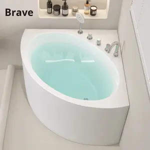 Guangan Small Triangle Fan-Shaped Acrylic Bathtub Mini <strong>Japanese</strong> Style Deep <strong>Soak</strong> Double Seat Massage <strong>Tub</strong> Corner 0.8-1.3m - Product Image 4