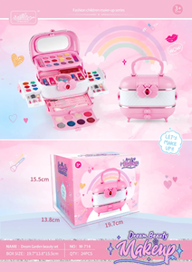 Nouveau kit de maquillage pour enfants <span class=keywords><strong>valise</strong></span> portable <span class=keywords><strong>fille</strong></span> semblant jouer bricolage cosmétiques kits de maquillage - Product Image 6