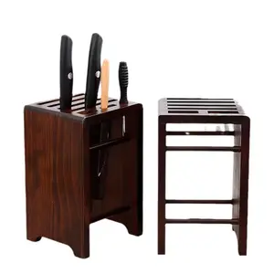 Hot Selling Kitchen Knife Storage Rack Universal Knives Block Sets Wooden Display Bamboo Knife Stand Holder Box