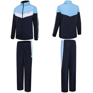 customize school logo 100%polyester with lining navy school tracksuit sports contrasting color school children tracksuit