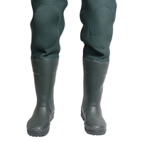 5mm Neopren Dunkelgrüner Maßgefertigter Fliegenfischer-Wathose mit Brustbezug, Langlebiger Jagdanzug, Gummistiefel, Wasserdicht, Winddicht, Große Tasche