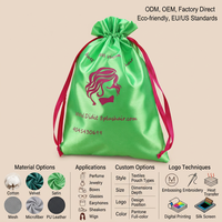 Sacs en satin recyclables personnalisés avec logo d'usine en gros, sacs à cordon en soie, pochettes d'emballage pour cheveux, chaussures et parfums