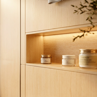 Armoire de salle de bain scandinave en MDF haute densité avec système de fermeture amortie et grande capacité de rangement pour maison moderne, hôtel, appartement