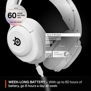 หูฟังเกมมิ่งไร้สาย SteelSeries <span class=keywords><strong>Arctis</strong></span> Nova <span class=keywords><strong>5</strong></span> รองรับหลายระบบ แบตเตอรี่ใช้งานได้นาน 60 ชั่วโมง ความหน่วงต่ำ 2.4GHz สำหรับโทรศัพท์มือถือ - Product Image 4