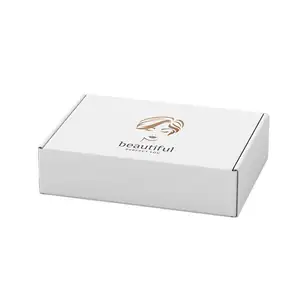 Caja de cartón corrugado para cosméticos, Logo dorado personalizado, envío, embalaje
