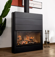 Cheminée en acier moderne 1200mml Insert Kamin Poêle à bois pour salon, salle à manger, hôtel, villa, appartement