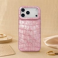 Étui de téléphone en cuir de crocodile Luxe Antichoc pour iPhone
