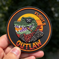Patch 3D PVC personnalisé Gator OUTLAW, badge moral tactique imperméable à scratch pour sacs à dos, vestes et équipements