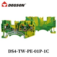 1PCS DEGSON DS4-TW-01P-11-00ZH Borniers de rail DIN PHOENIX CONNECTOR PT4-TWIN 800V 32A 0.2-6mm² 24-10 AWG